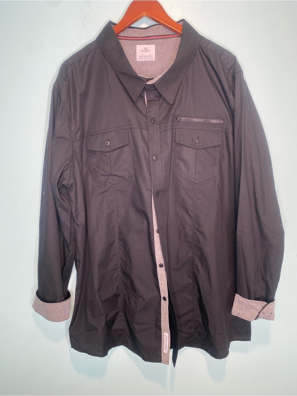 CRAFT+FLOW Black Button-Front Shirt